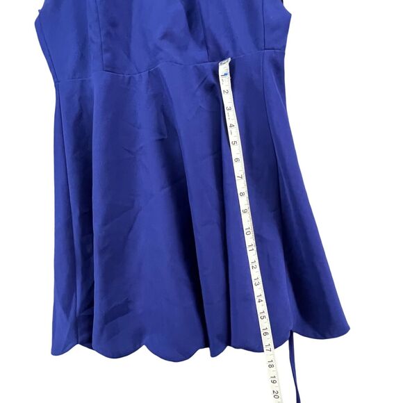 Lulus Play On Curves Dress Women S Blue Backless Fit Flare Skater Feminine Party - Picture 8 of 14